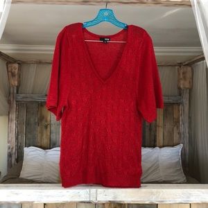 Soft Red short sleeved Sweater